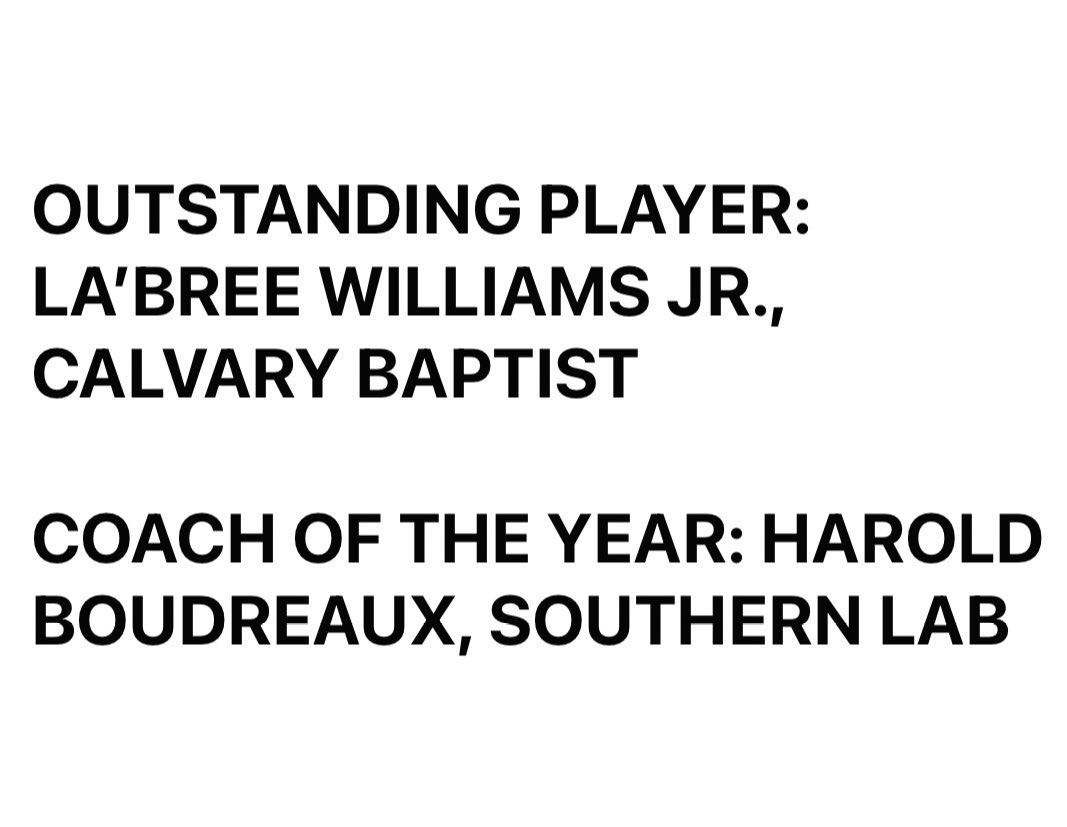 __CoachJP's tweet photo. Congrats to all! 1A/D-IV plays good hoop! GREAT players & coaches in this class. Special congrats to
Austin (not Tyler 🙄) Darbonne on honorable mention!!!
#LHSAA #LHSBCA https://t.co/uErTw2Olv6