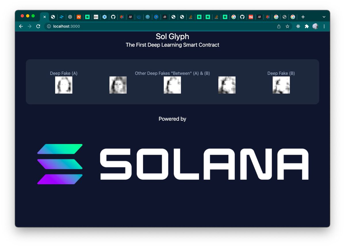 thoughtcodex's tweet image. 1/n So I managed to put a deep learning model onto a blockchain to generate deep fake NFTs.