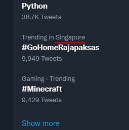 Rasikalink's tweet photo. මුං SM block කරපු වැඩෙන් වෙන්නේ අනික් රටවල් වලත් #GoHomeGota #GoHomeRajapaksas Tag ටික Treading වෙන එක විතරයි  😂😂💔 එහෙ දන්නේ නැති උනුත් බලයි මේ මොකක්ද කියලා. ජත්‍යන්තරේත් චොර වෙනවා. 😂💔 https://t.co/wNSWVkvPqR