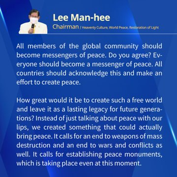 dabogmam's tweet photo. #PEACEMESSAGE
"HWPL's 6th Annual Commemoration of the Declaration of Peace and Cessation of War
#HWPL #Together_Peace #WeAreOne
#DPCW #LegislatePeace #LP #LawforPeace
#AllianceofReligions #PeaceEducation
#PeaceActivities #peace #worldpeace
#peaceconversation https://t.co/tvS1EfJiYc