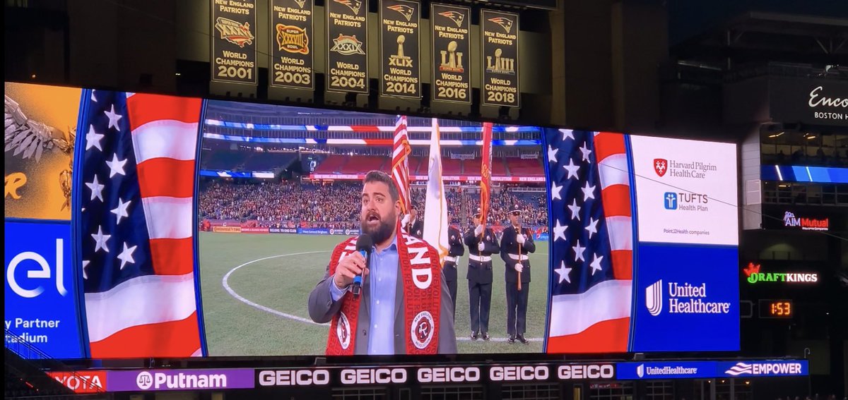 Honored to have sung the National Anthem for #nerevs tonight!