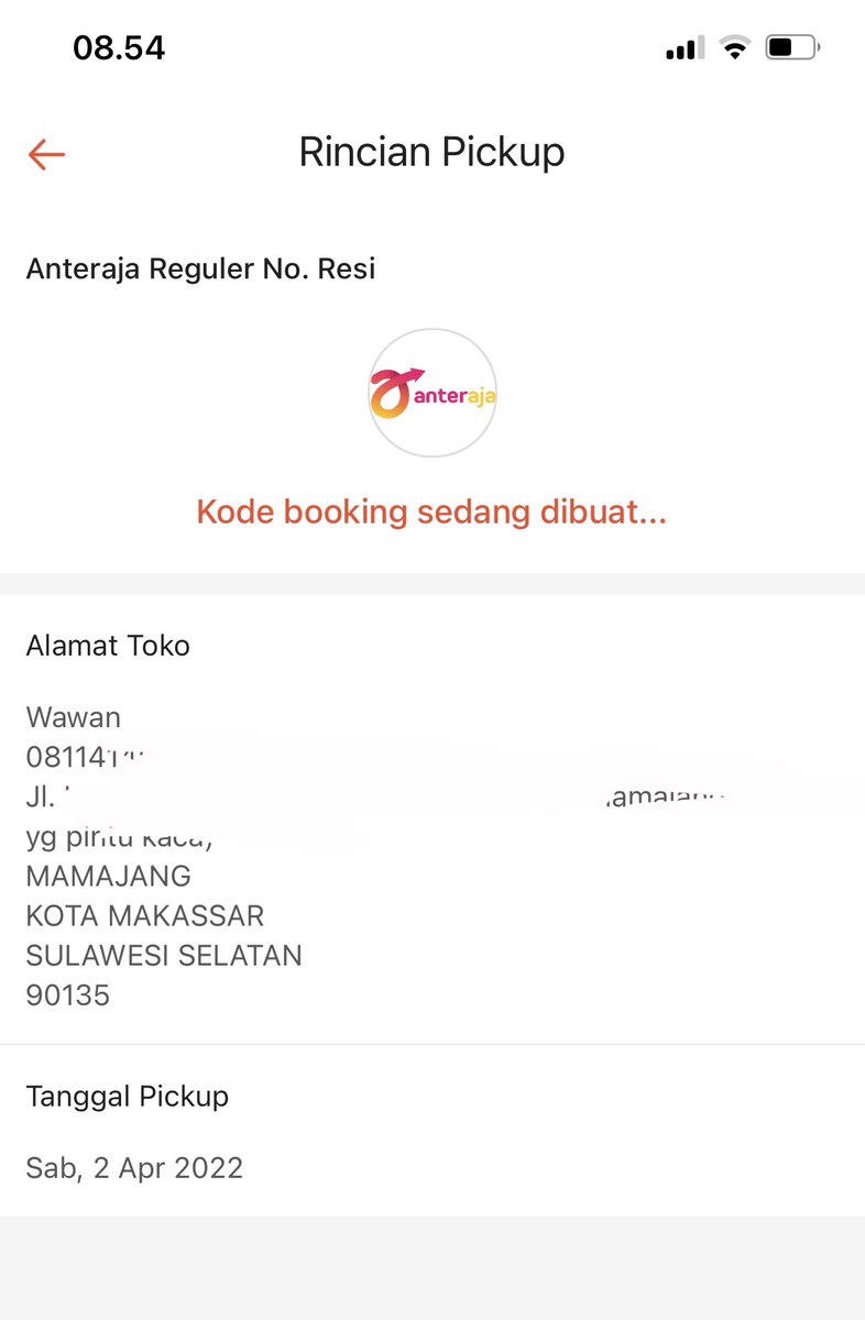 darwwan's tweet photo. @anteraja_id @ShopeeCare @ShopeeCare ini sudah 24 jam masih belum  muncul  juga kode bookingnya. Kemarin katanya tgu 1x24 jam. Ini udaj 24 jam masih gini juga... Bisa ubahkan sj kurirnya jadi @sicepat_ekspres soalnya hari ini harus terkirim brngnya. https://t.co/qRGj0Z76w0