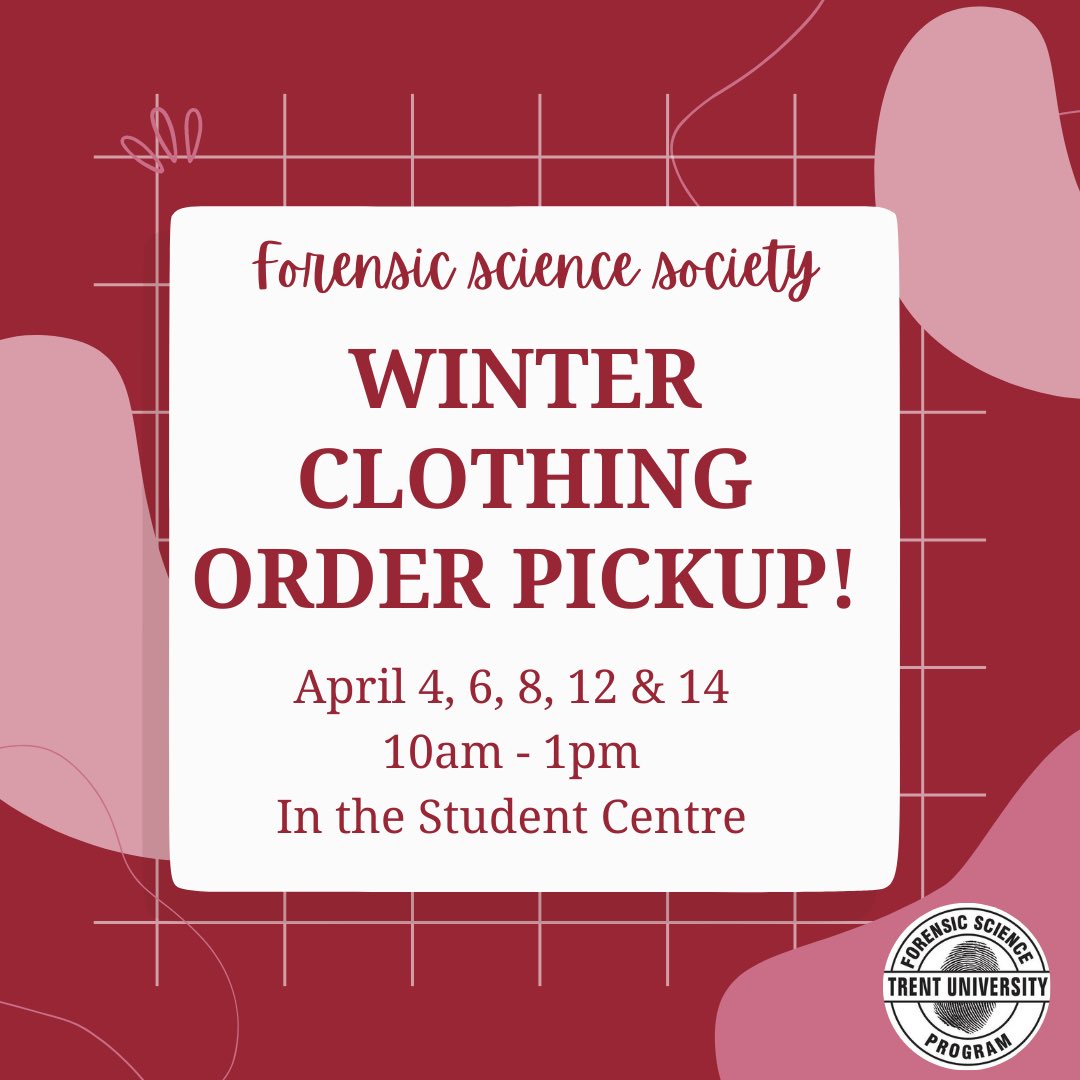trentfss's tweet photo. Winter clothing orders are here!! Come to the Student Centre April 4, 6, 8, 12 and 14th from 10 am- 1pm to get them. Please bring your student ID when you come to pick up your order. If you are having someone pick up your order on your behalf please email fss@trentu.ca https://t.co/6w5mOrPsuv