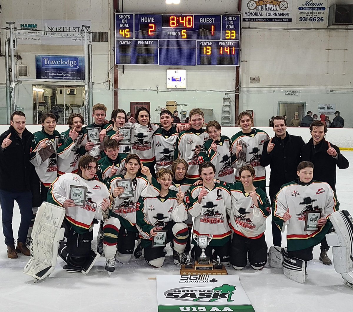 The <a href="/TheStoonBandits/">Saskatoon Bandits</a> are U15AA league and Provincial Champions!!! Congrats on a hard fought double OT win !!! #SBAAHL #Provincialchamps