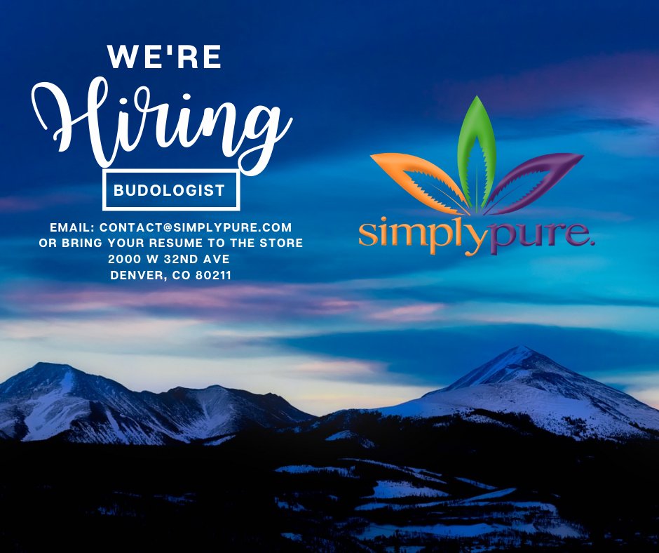 👀🌿Simply Pure is seeking Colorado MED badged individuals for full-time Budologist positions on our sales team. Women and minorities are encouraged to apply!👇🏾

#Denver #CannabisJobs #employment #budtender #cannabisindustry #CannabisCommunity #jobs #cannabisculture #IAmAPurest