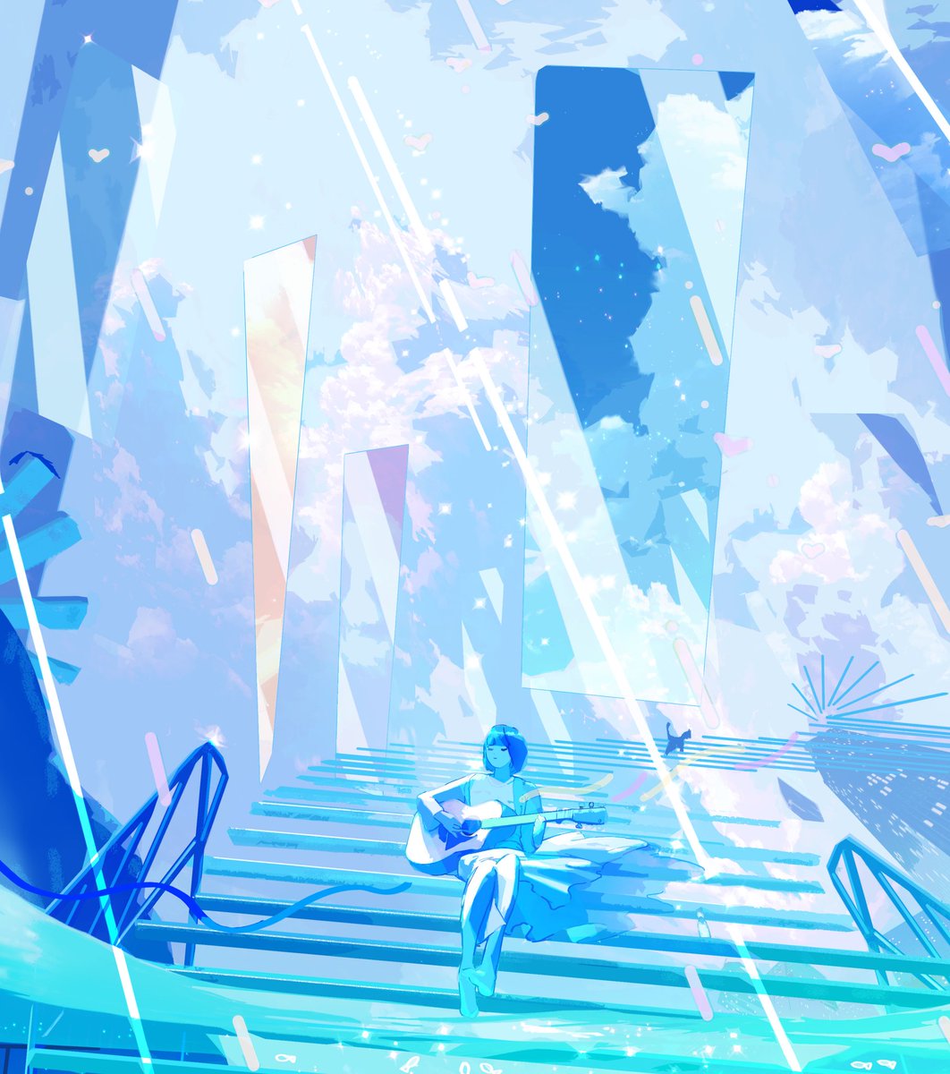 「再生▶️『dramatic blue』
#イラスト 」|まころん🐳のイラスト