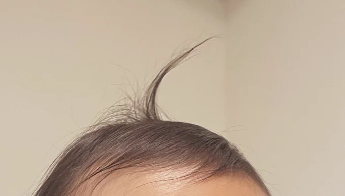 子供の寝癖がとても良かったので今日はそのままで過ごしてもらってます 