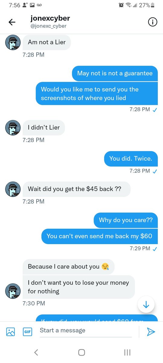 Dani5455's tweet photo. @jonexc_cyber is a scammer https://t.co/iXPs2hPWdy