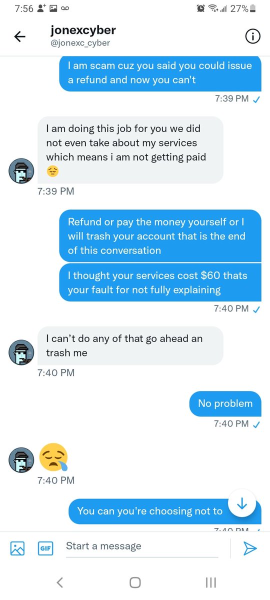Dani5455's tweet photo. @jonexc_cyber is a scammer https://t.co/V0iR94AP1k