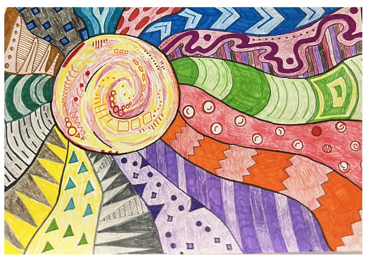 AmandaGordonArt's tweet photo. “Shining Through” #MixedMedia #ColoredPencil #PenAndInk #NCAEABoardRetreat2022 #amazingaagart #impliedtexture #sun https://t.co/lBGRvC7C0j