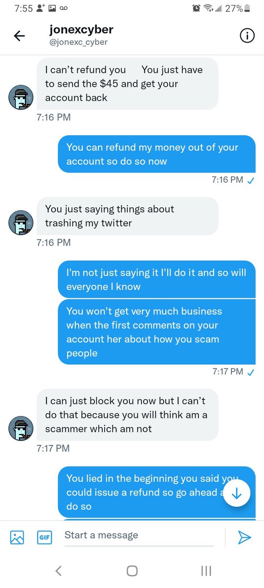 Dani5455's tweet photo. @jonexc_cyber is a scammer https://t.co/mXs7rqtYp9