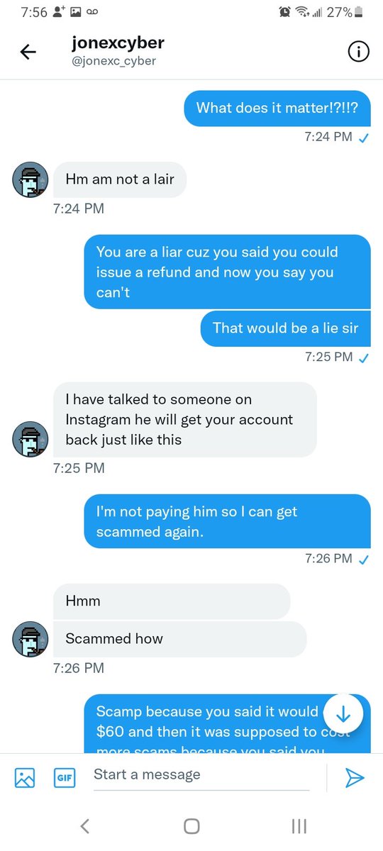 Dani5455's tweet photo. @jonexc_cyber is a scammer https://t.co/uSopEkHlO0
