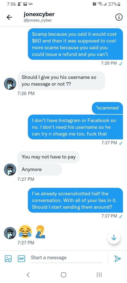 Dani5455's tweet photo. @jonexc_cyber is a scammer https://t.co/uSopEkHlO0