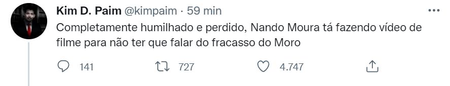 aguedescartoon's tweet photo. Nando Moura SEMPRE fez vídeo de filme. É que ao contrário do comedor de capim abaixo, o cara tem outros assuntos pra abordar além de ficar stalkeando a vida do Sérgio Moro https://t.co/HMmtx2OGTi