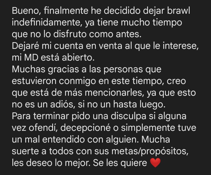 Siempre estaré para un compa, si alguna vez necesita ayuda con lo que sea ahí está mi MD, o si quieren seguir en contacto conmigo pasen su num, Igual seguiré usando Tw. Gracias por todo ✌🏼