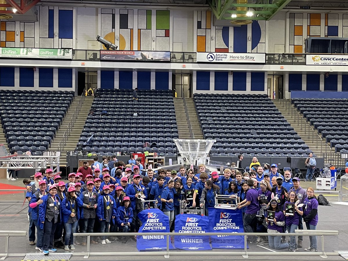 What a day! Finished ranked #3, joined up on the #1 alliance with 4206 and 8512, won the event AND won the Chairman’s award!!! Thank you to all of our supporters and thank you to Amarillo for a great event.