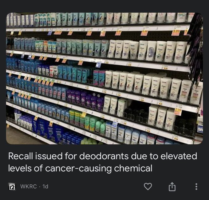 This is why I try my hardest to use natural deodorants. Be careful with your choices. https://t.co/e