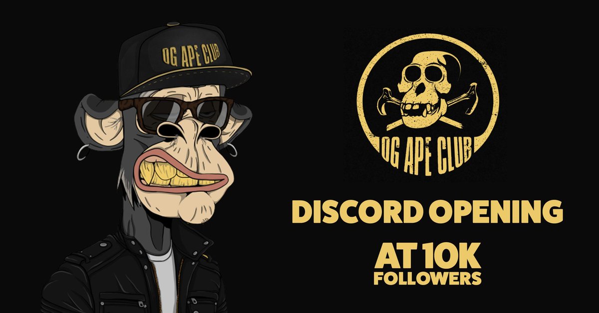 🦧 OG Ape Club #NFTGiveaway 

To Enter:
1️⃣ Follow Twitter 🐦<a href="/OG_Ape_Club/">OG Ape Club / OGAC 2.0</a>
2️⃣ Like 👍 Retweet + Tag 3 Friends 
3️⃣ Join The OG Ape Club Discord ➡️ OPENING TONIGHT LFGF!!!