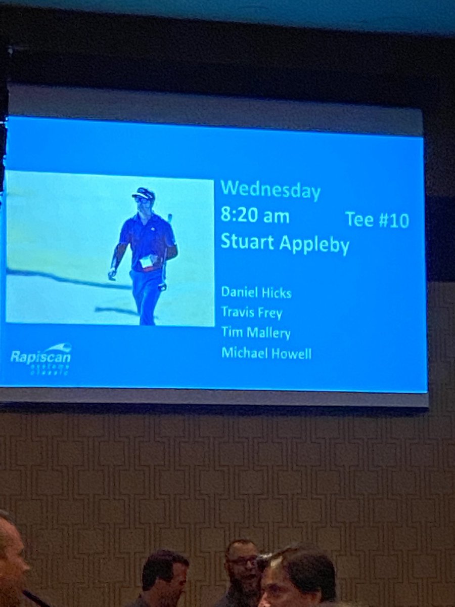 TravisFrey1's tweet photo. Really enjoyed the @RapiscanSystems ProAm! @StuartAppleby was a ton of fun! Thanks @danielhicks28 for the invite! @GrandBearGolf your agronomy team had the place looking great! https://t.co/2fQdoBTV46