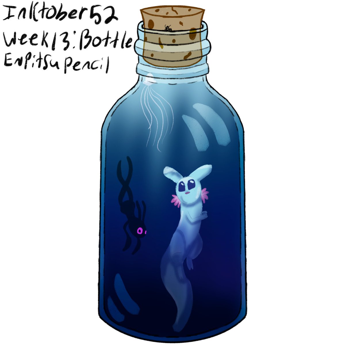 wing_wolf_KEKO's tweet photo. Posting this one one it’s own as well I’m excited for the #rainworld dlc coming out. #rainworlddownpour #rwdp #rivulet #therivulet #slugcat #bottle #jetfish https://t.co/FPdLiCCBxY