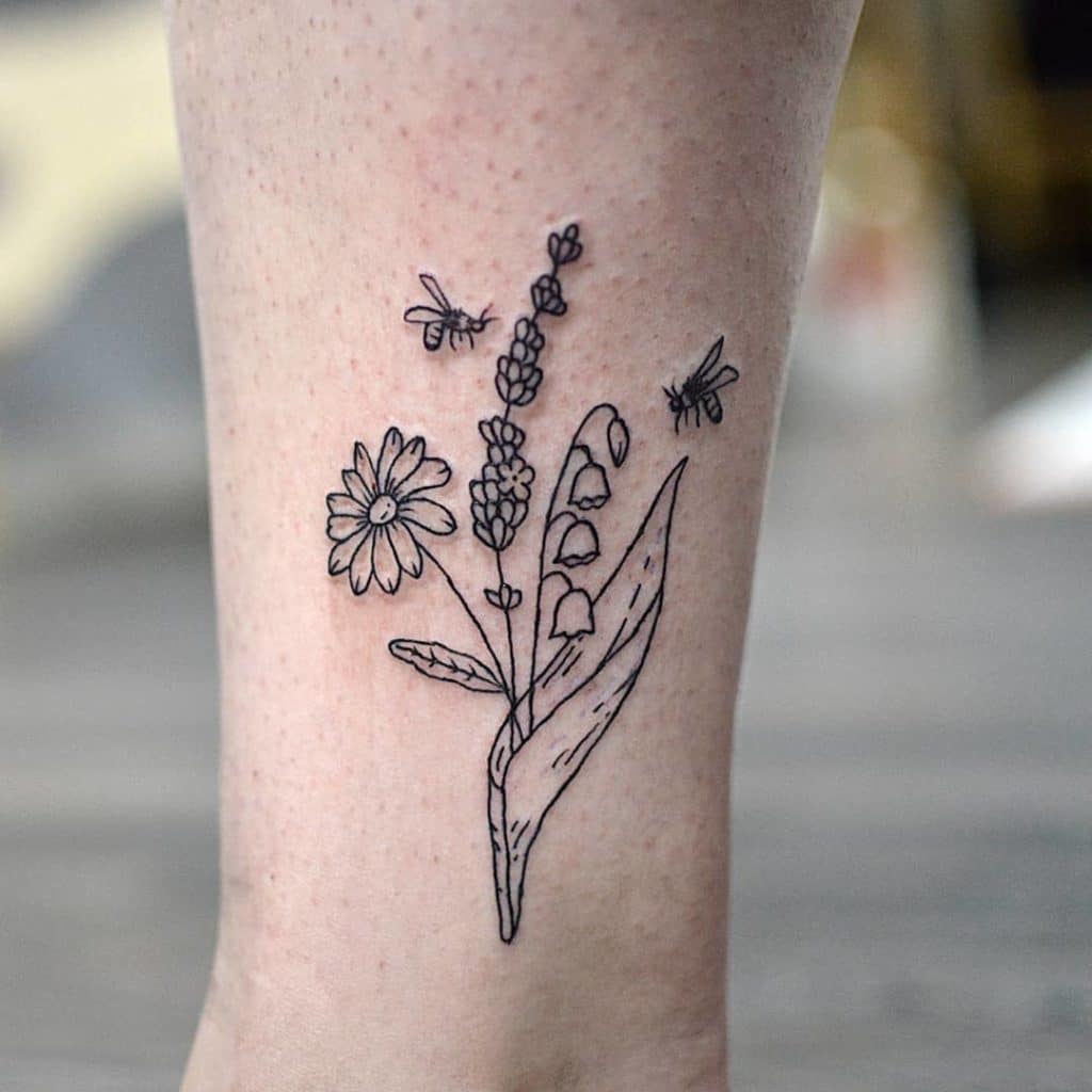 kirsten makes tattoos  New England wildflowers finished for Caitlyn I  am