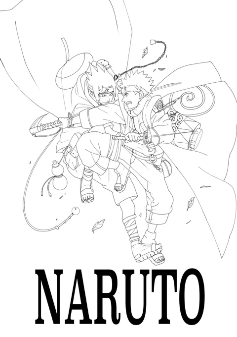 NARUTO 20巻 表紙模写 線画 #漫画家志望 #模写 #ナルト #NARUTO