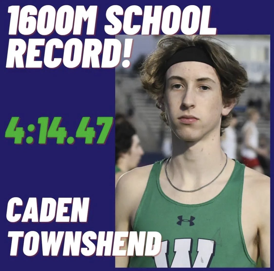 Congrats to Caden for breaking the 1600 school record.