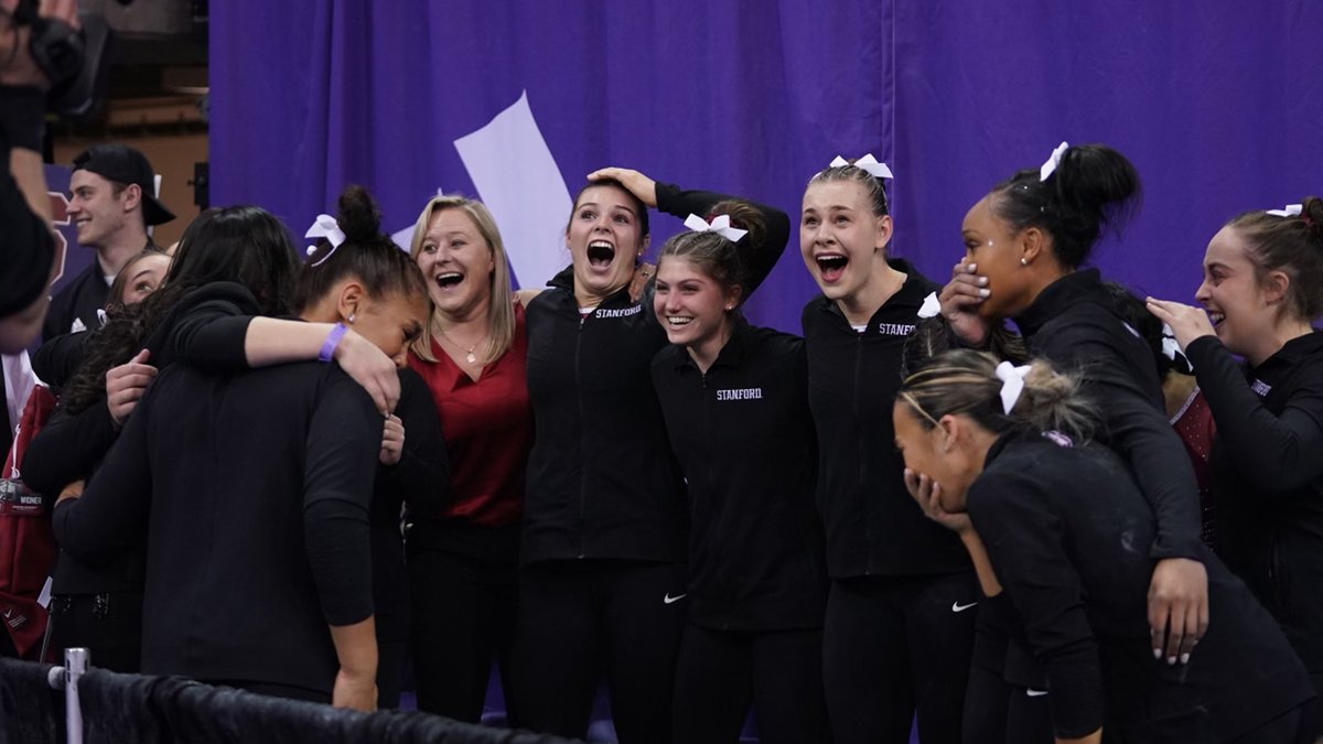pac12's tweet photo. They came to flip the script, and they did just that.

What a way to end the season for @StanfordWGym. 🌲❤️

#GoStanford | #Pac12Gym https://t.co/4dH7ifQnwj