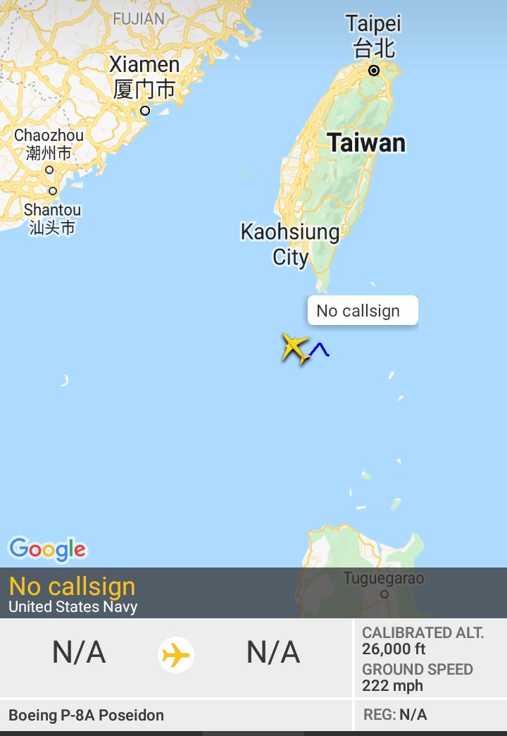 Oceanworldfree's tweet photo. 🇺🇲USN #AE6873

#BashiChannel
 Southernmost coast of #Taiwan

Boeing P-8A Poseidon https://t.co/UUpHZxTc49