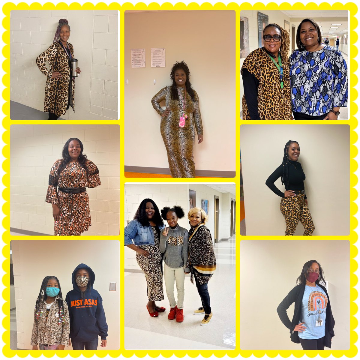 ⁦@apsupdate⁩ No Place For Hate -This Is Us wearing our favorite animal print expressing we are different in the school. “All Are Welcome”. ⁦@DioneDSimon⁩ ⁦@DrArnoldAP_HAES⁩ ⁦@Retha_Woolfolk⁩ ⁦@DrLisaHerring⁩ ⁦@ATL_Counselors⁩ @wendyjack