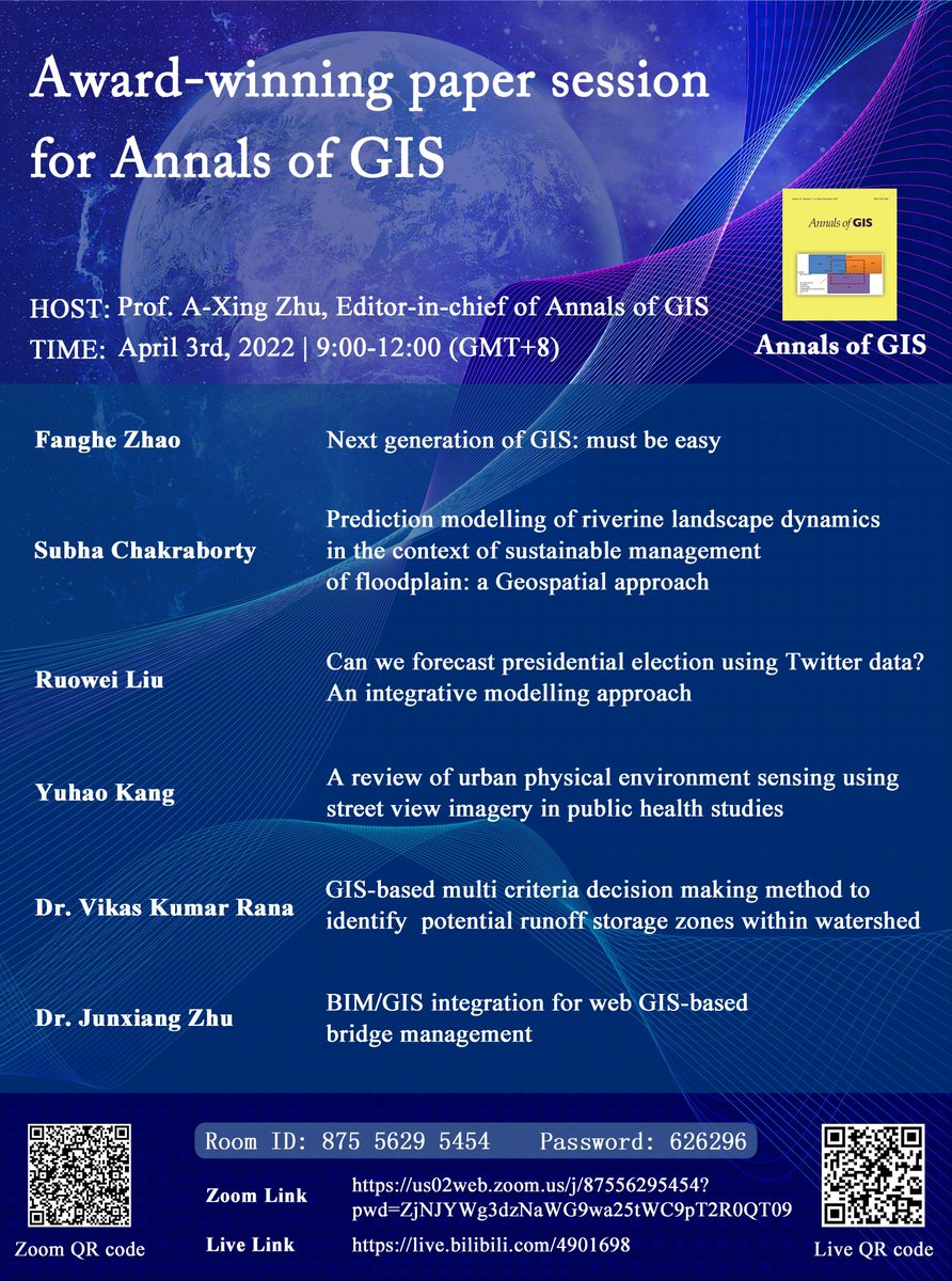 Annals_GIS's tweet image. Welcome to join our Award-wining paper session for Annals of GIS.