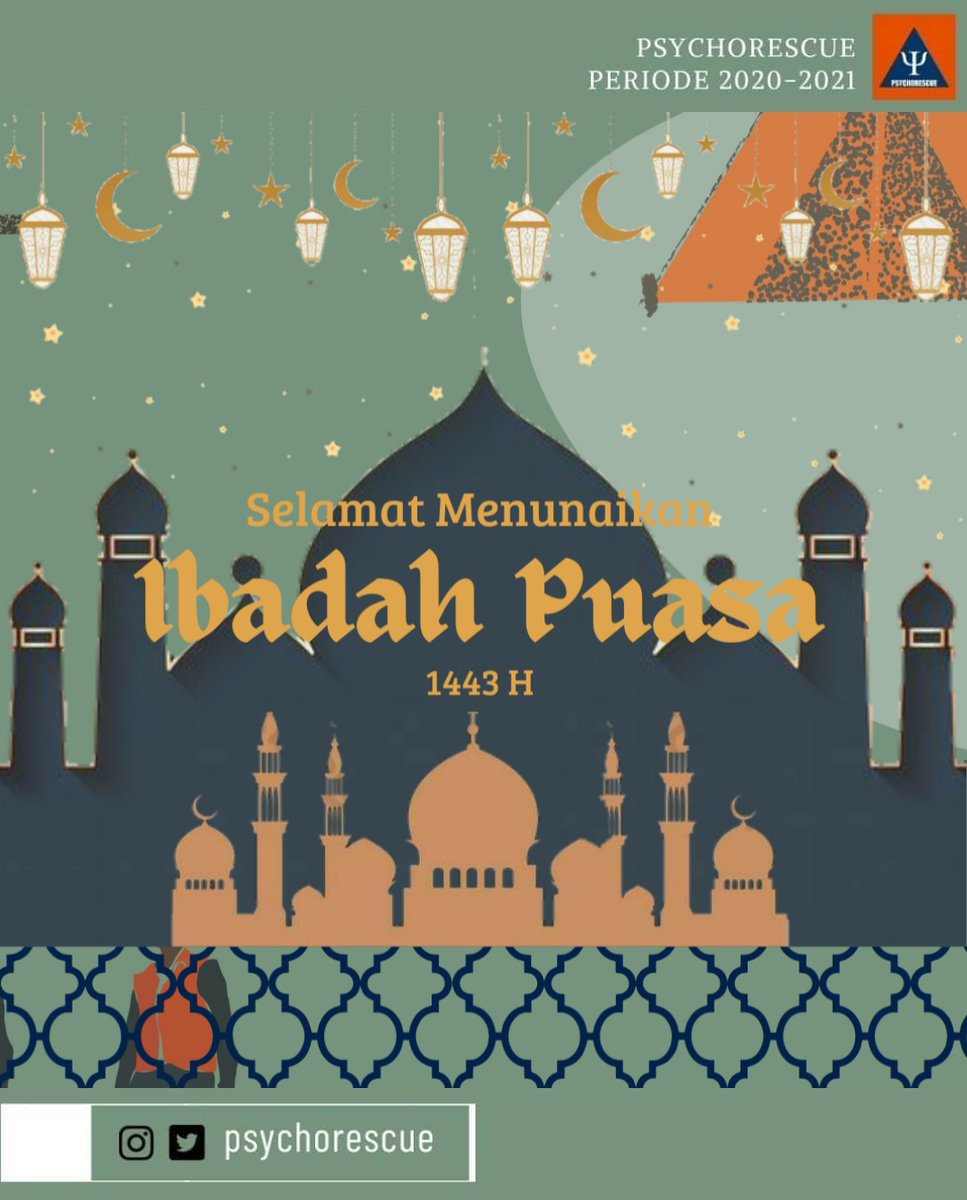 [MARHABAN YA RAMADHAN 1443 H]
Marhaban Ya Ramadhan, selamat datang di bulan penuh kemuliaan. Mari kita sambut bulan suci ramadhan ini dengan penuh suka cita.
Selamat menunaikan ibadah puasa ramadhan 1443 H.
#psychorescue
#ramadhan2022