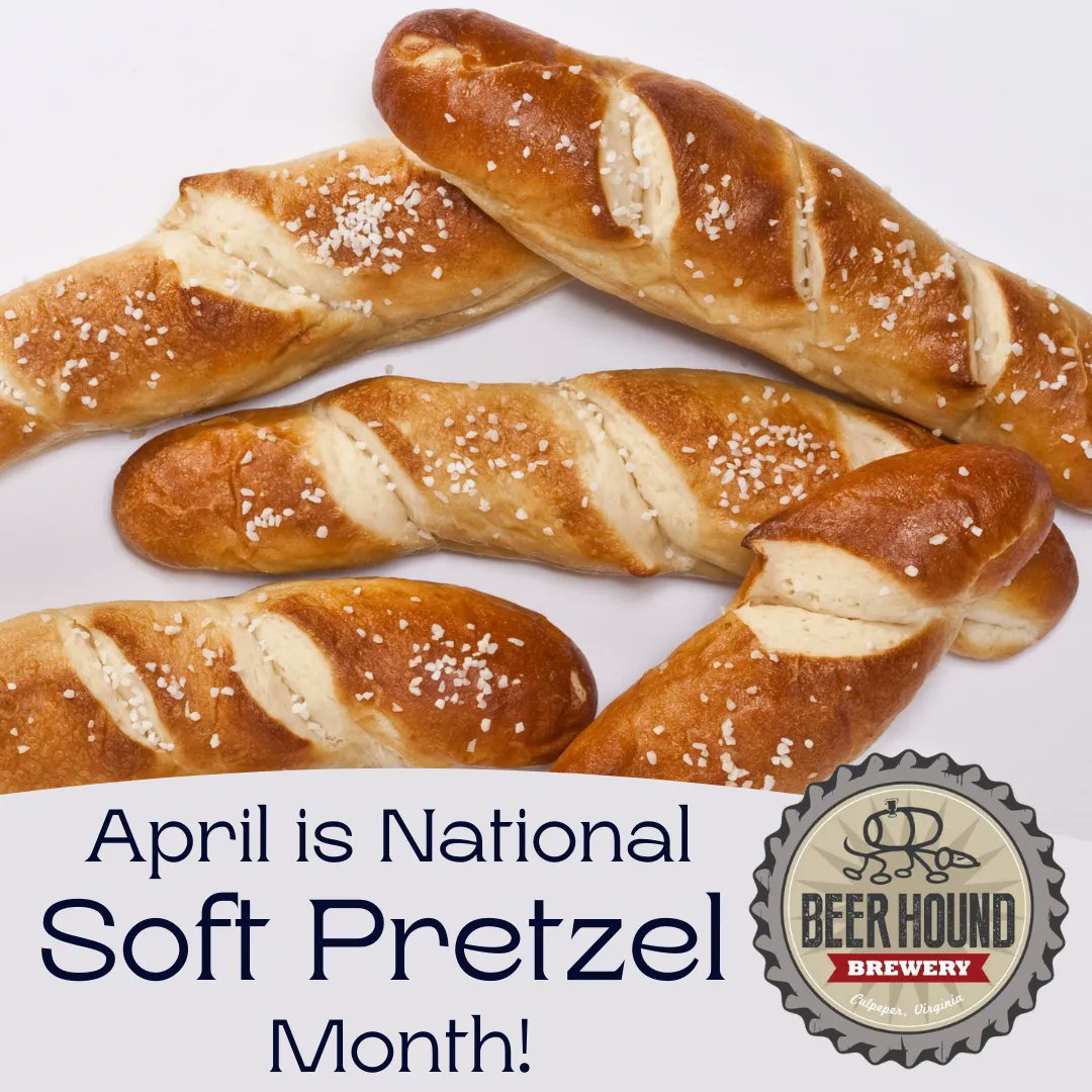 Beer &amp; pretzels were made for each other! Let's celebrate this delicious pair all month! Sundays, in April, enjoy an order of pretzels and a beer for $10.
#softpretzelmonth #softpretzels #beerandpretzels #seeyouatthehound