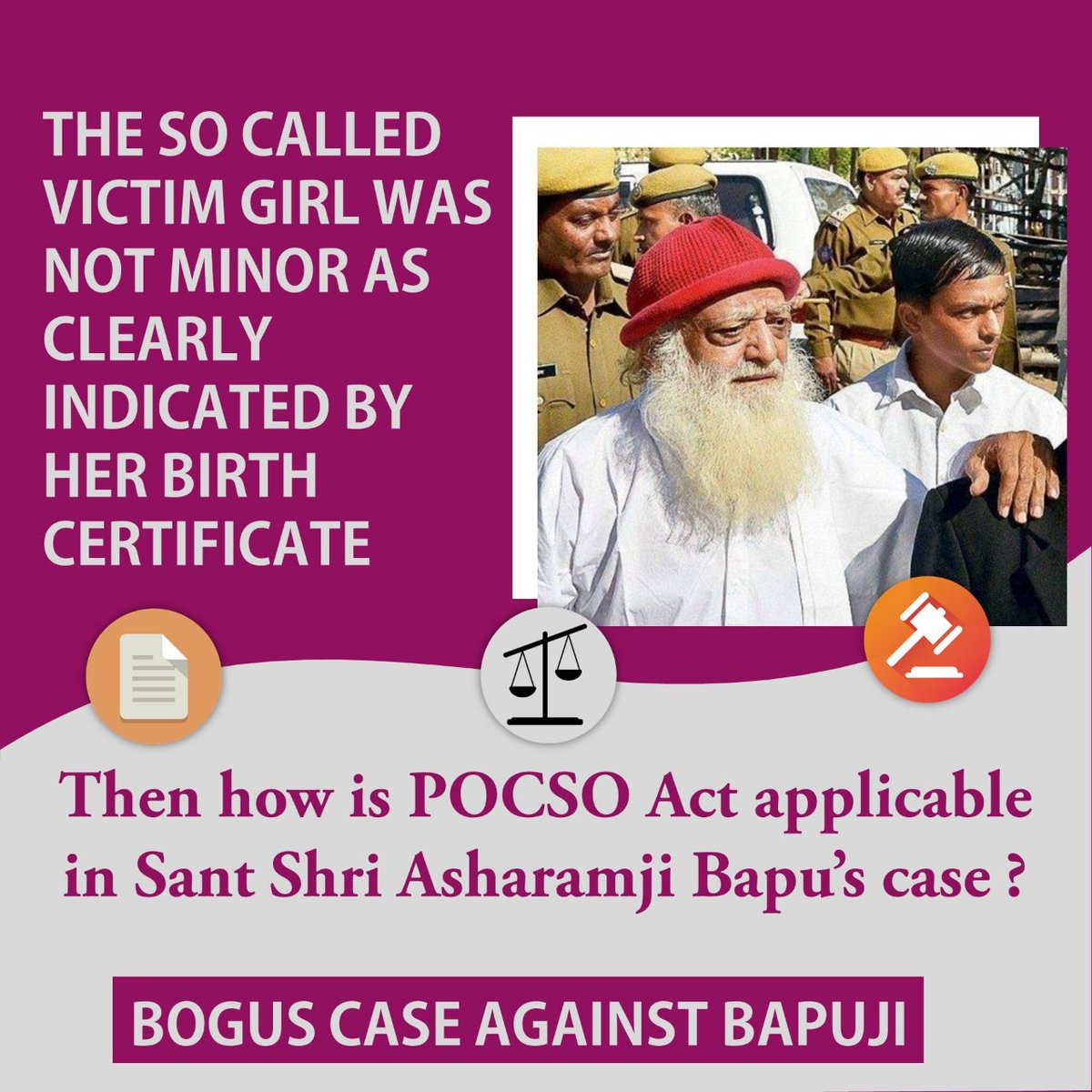 In Sant Shri Asharamji Bapu case, innumerable #DocumentsExposedTruth that #InnocentSaintFramed, like medical report, call details, age certificates etc.

But all #EvidencesNeglected &amp; #InnocentSaint was jailed.

Why was Voice Of Evidences ignored?
We want Justice For Bapuji !