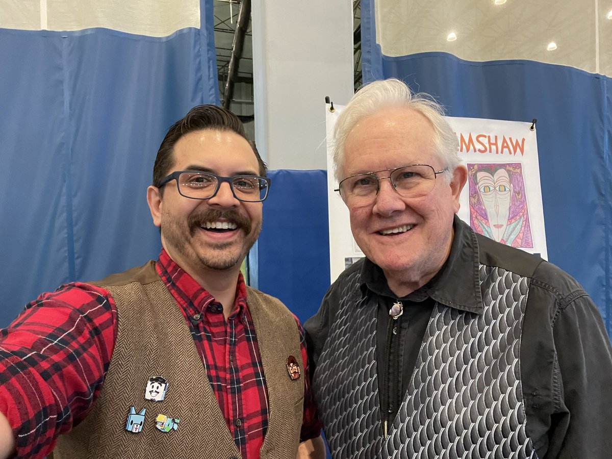 MrKevinHinkle's tweet photo. I made a new #VestFriend at #RetroXpo today in Tiverton, RI! First time having a fellow artist (Peter Grimshaw) as a neighbor who also rocks that classy vest life! 🙌🏼 #ArtistAlley #Art https://t.co/wEvHmG32Hk