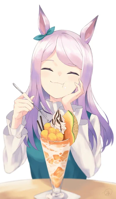 美味しいものいっぱい食べてほしい#ウマ娘#メジロマックイーン生誕祭2022#メジロマックイーン誕生祭2022 