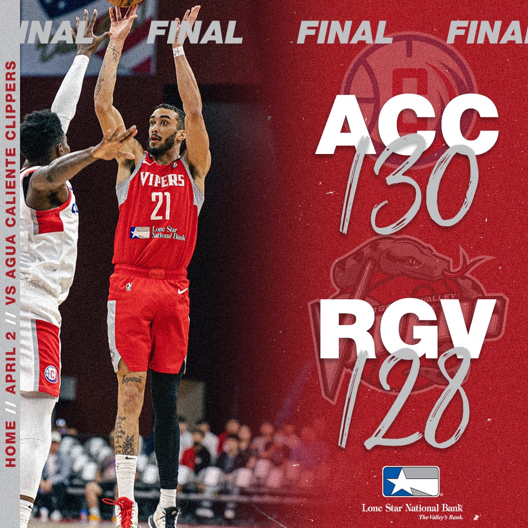 RGVVipers's tweet photo. Vipers fought to the end. The team moves their focus to the playoffs.
We are tentatively scheduled for April 7th. Tickets available at Bert Ogden Arena and https://t.co/U1rn4mXwkm
#4TheValley #RoadToFour #RGVVipers https://t.co/6DcCMoNhKX