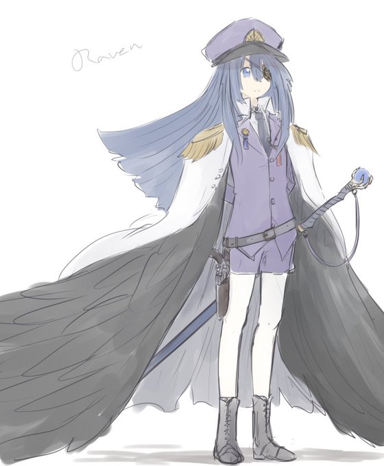 レイヴン:西にある国の飛行部隊に所属する魔族
空を高速で飛び回り急降下して地上の敵を斬り刻む
護身用の拳銃はほぼ使わない為命中精度はあまり高くない 