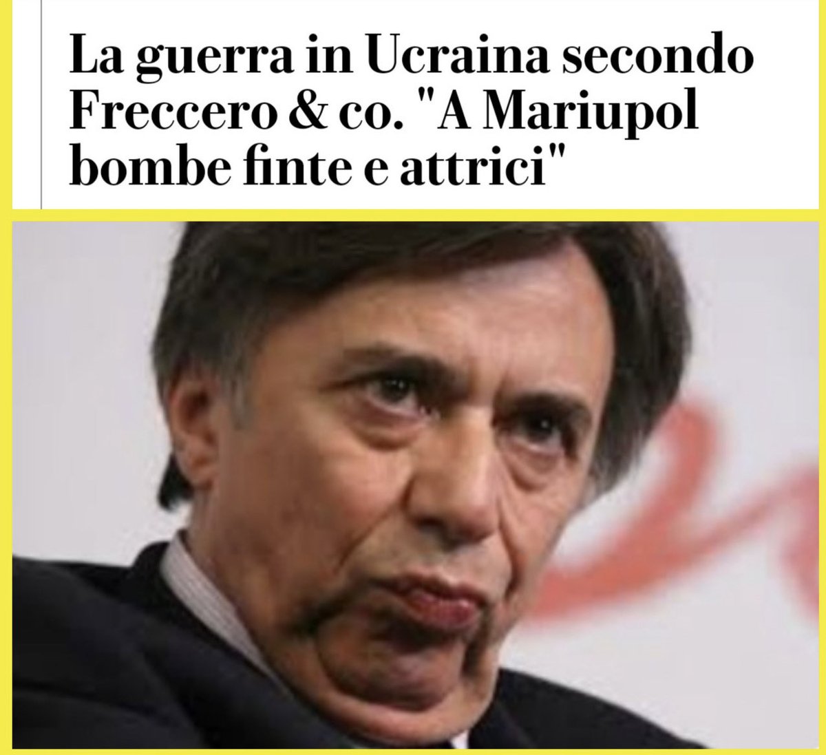 Carlo, in fondo ti voglio ancora bene. 
Ma tu devi cominciare a prendere le medicine, eh.
#freccero
