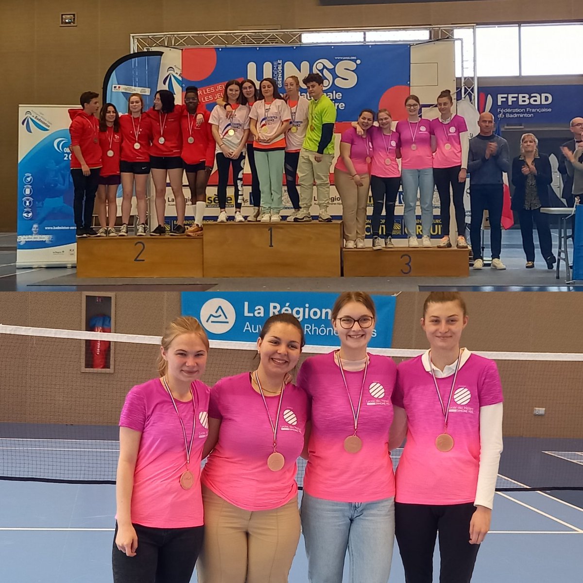 Bravo aux filles du LP Simone Veil de Charleville-Mézières: 3èmes du championnat de France UNSS de Badminton.