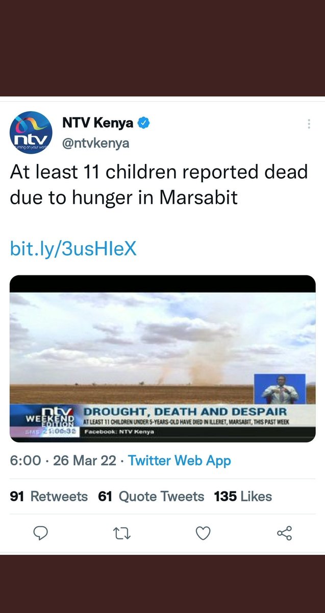 Marsabit County Government and the entire NFD leadership led by <a href="/HonAdenDuale/">Hon. Aden Duale, EGH</a> ,how do you feel when your people die of hunger as you loot billions to build malls in Eastleigh and high-rise apartments in Nairobi's posh estates?