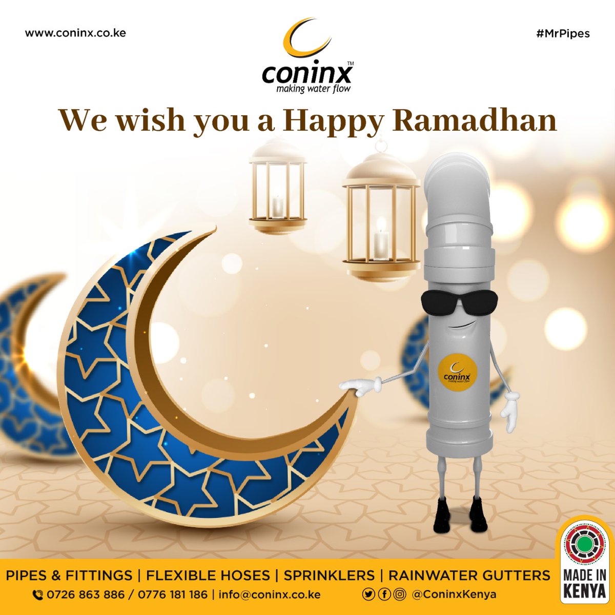 KeConinx's tweet photo. Wishing you a blessed Ramadan!
#RamadanKareem
#MrPipes https://t.co/s8PT3tazaP
