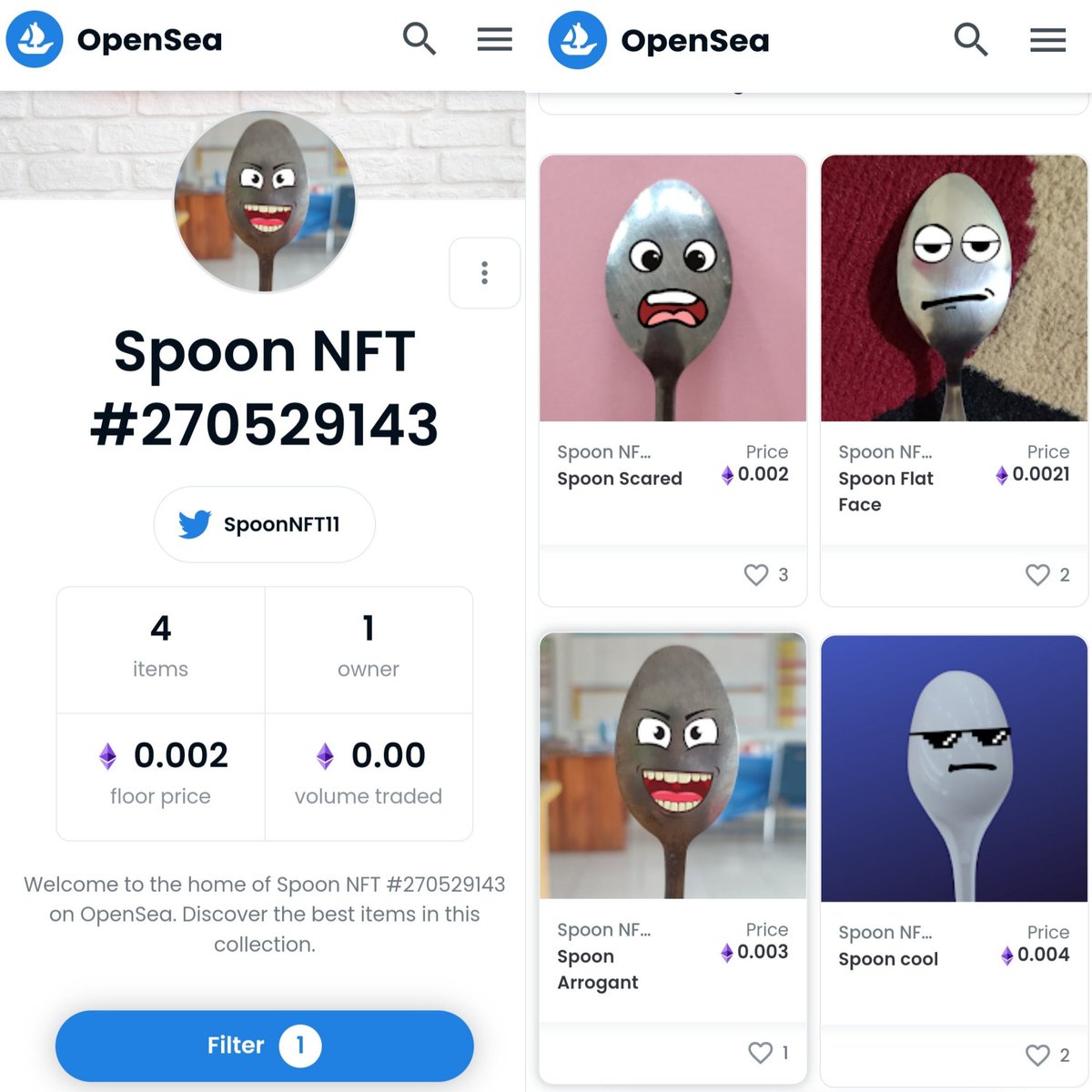 SpoonNFT11's tweet photo. Check this out... 
Only floor price on 0.002 eth on polygon

https://t.co/v8DCD6ibtN https://t.co/y8qpaBNg06