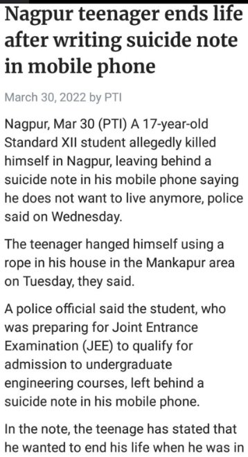 lakshyarj898's tweet photo. #JEEStudentsWantJustice
This is sad
@dpradhanbjp @DG_NTA see this!
Compensate his family immediately 😡
Rip https://t.co/jV9GwUsF0d