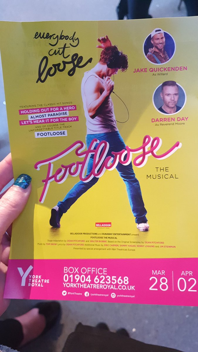 vickib745's tweet photo. Had the most amazing night in York with my work family for my work suprise hen doo!!!!! Footloose was just fabulous @JakeQuickenden @DarrenDOfficial the best suprise 😃😃😃. Thank you!!! 😊 #royaltheatreyork https://t.co/LbKsK6bhxQ