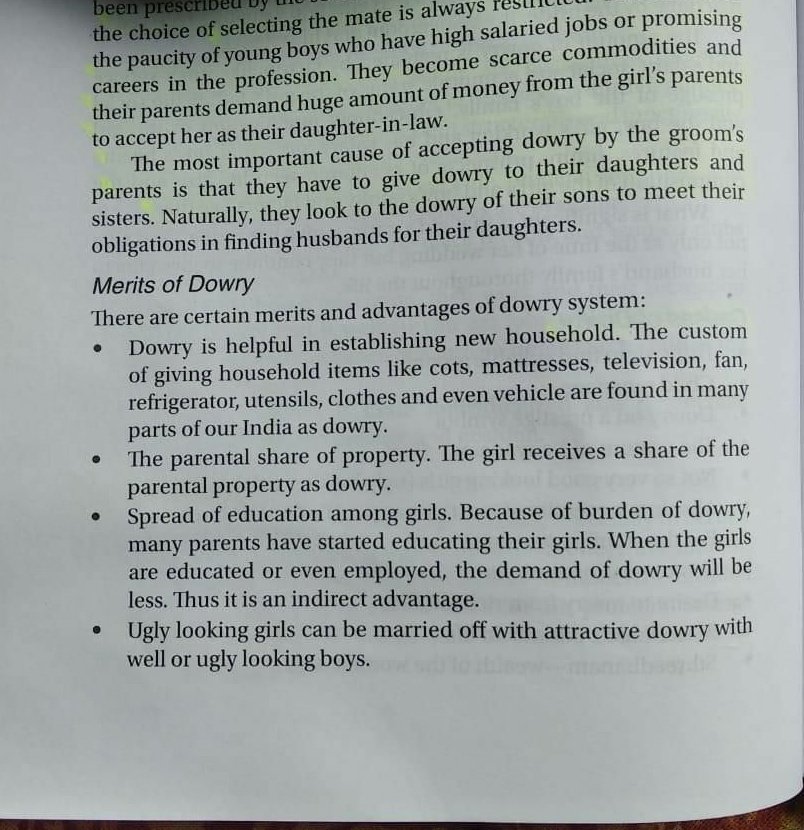 Merits of Dowry System