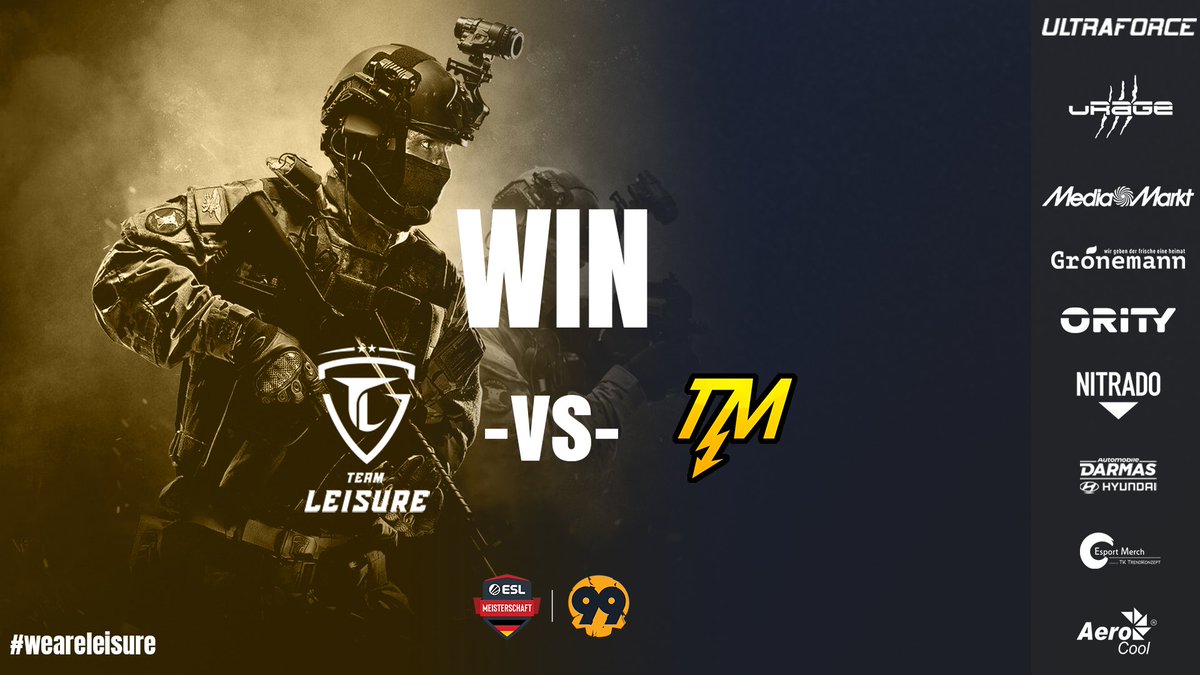 Was ein wichtiger Sieg gestern in der #ESLMby99DMG! 💪💪💪

🆚 <a href="/TroublemakerCS/">Troublemaker</a>
✅ 2:0

#weareleisure <a href="/99DAMAGEde/">99Damage</a>

powered by:
@urage_gaming <a href="/AerocoolGlobal/">Aerocool</a> <a href="/wwwultraforcede/">Ultron - Ultraforce</a> <a href="/ORITYgg/">ORITY</a> @nitrado <a href="/TKtrendkonzept/">ESport Merch</a>