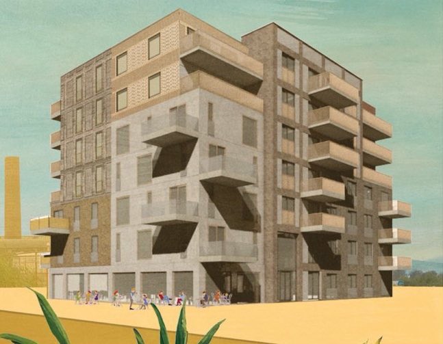 PeterHutten's tweet photo. Van allereerste prototype appartement @DeLoskade in 2019 en de gevalideerde Toren met klanten gaat @fijnwonen weer terug naar de @suikergroningen @gem_groningen met de onherroepelijke vergunde ‘Broedplaats’ @dezwartehond in de mediterrane parktuin @luchtstroomgro. #nietnormaal https://t.co/7bnwSilfeF