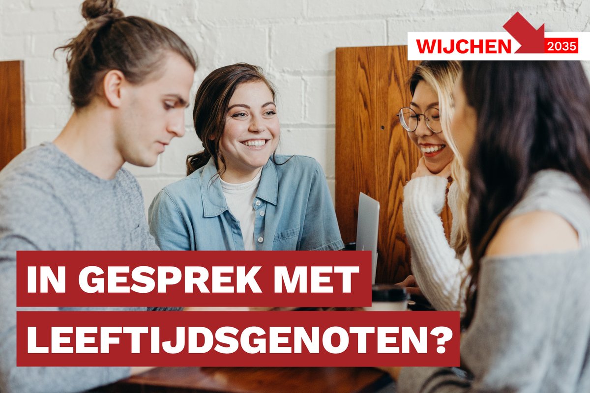 Ben of ken jij iemand die mee wilt denken en praten over de #toekomst van Wijchen? Doe dan mee met het jongerencafé!

➡️ Aanmelden kan via: bit.ly/W2035JOCA
🕢 Woensdag 6 april van 19:30 tot 21:30 in Grand Café Meneer Smit.
😃 Georganiseerd door jongeren, voor jongeren!