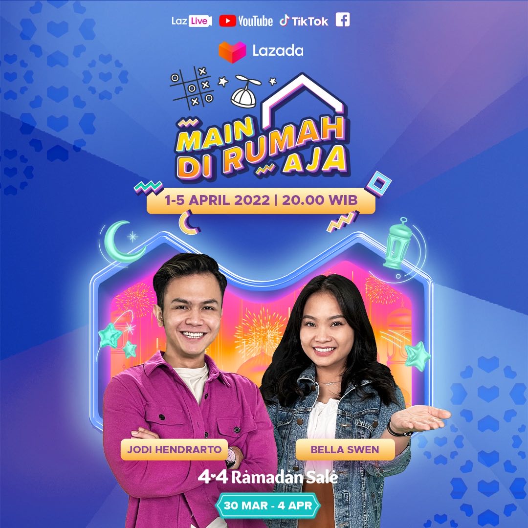 LazadaID's tweet photo. Mau cari hiburan yang anti ribet tapi bikin hepi? Gampang, langsung aja deh nonton Main Di Rumah Aja! Eitss... ada Kejutan Dari LazLive juga yang menantimu, loh~ Jangan kelewatan ya! Cus, nonton disini: https://t.co/HrF3Te92rL

#AmbilVoucherLazada
#MainDiRumahAjaSekarang https://t.co/LMbMUMs4cr